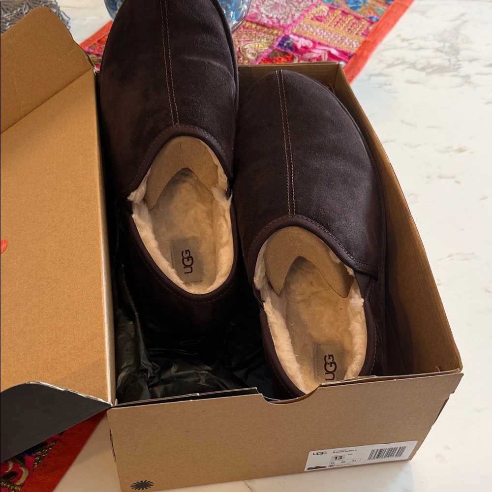 UGG Men's Chocolate Brown Slip-On Loafers